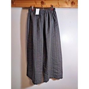 Rundholz Medium Women's Wool Wide Leg Tweed Brown Elastic Waist Pants NWT